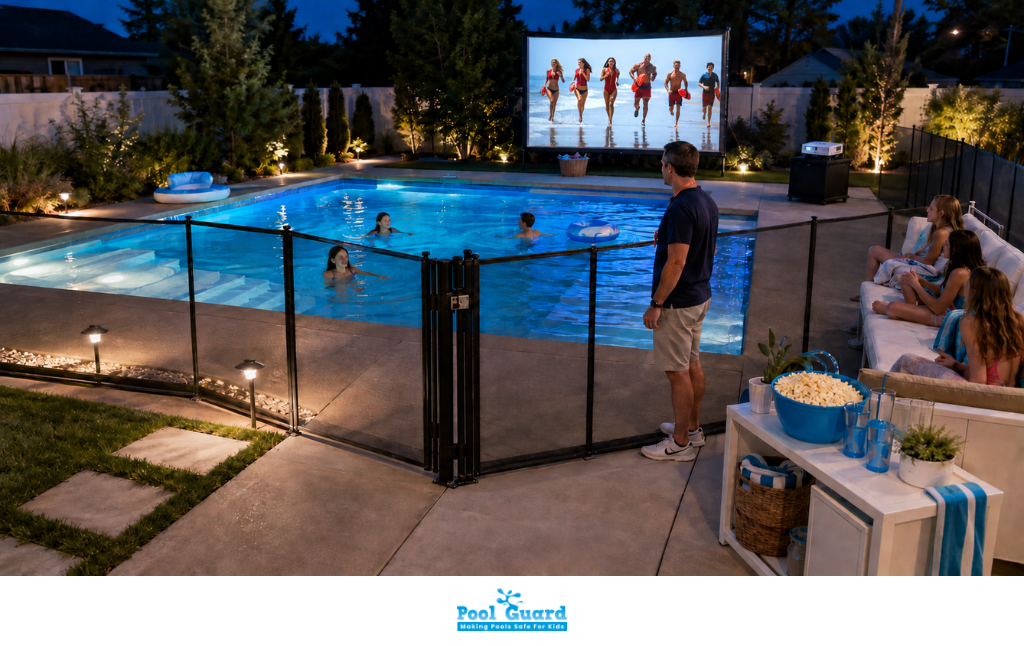 Movie night pool party