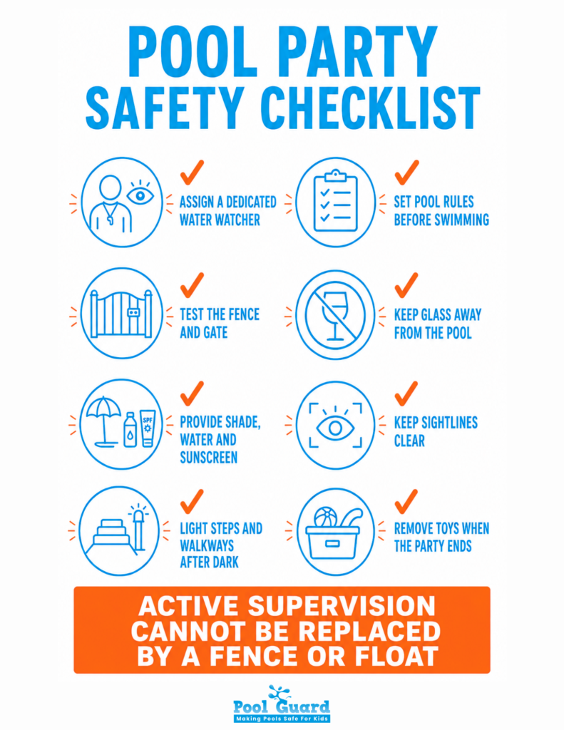 Pool Party Safety Checklist - Infographic