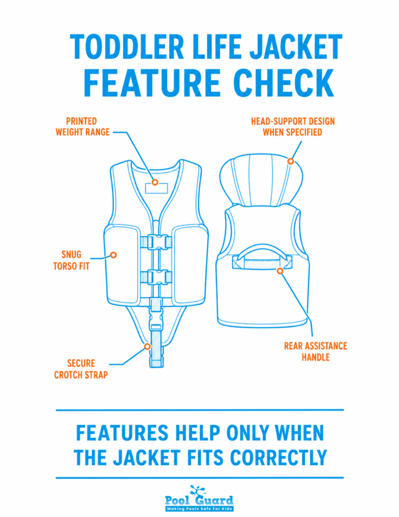 Toddler Life Jacket Feature Check - Infographic