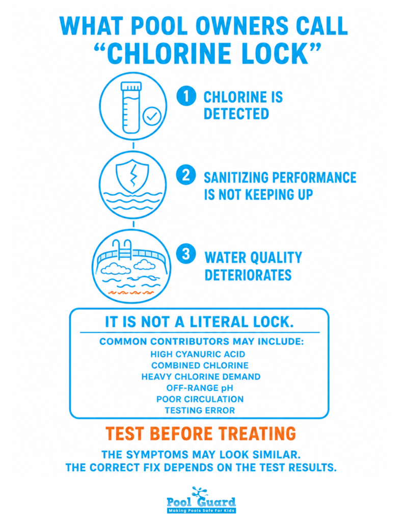 What Pool Owners Call Chlorine Lock - Infographic