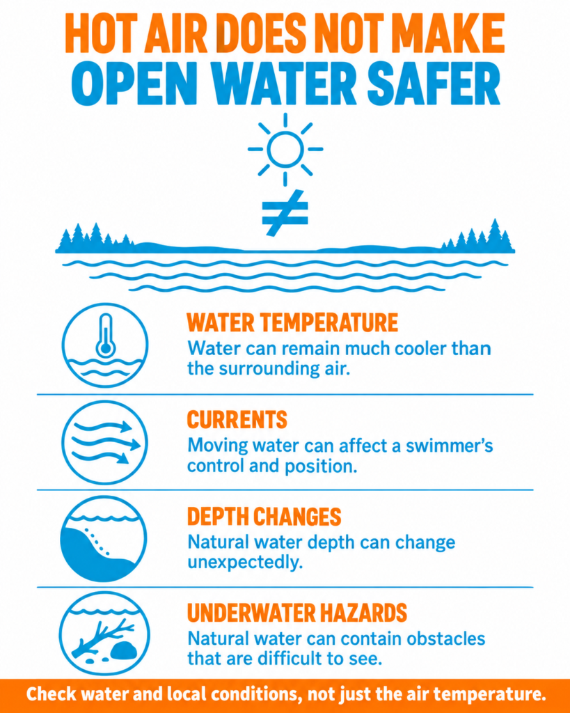 Hot air does not make open water safer Infographic
