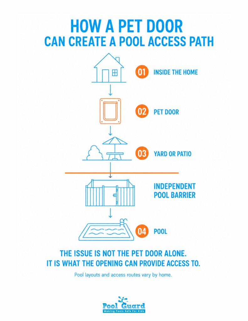 How a Pet Door Can Create a Pool Access Path - Infographic