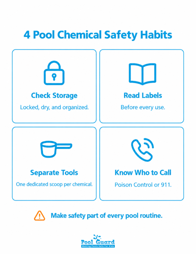 4 Pool Chemical Safety Habits - Infographic
