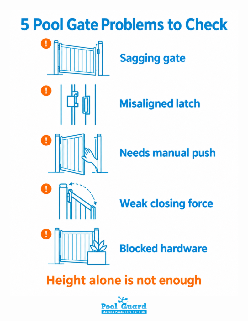 5 Pool Gate Problems to Check - Infographic