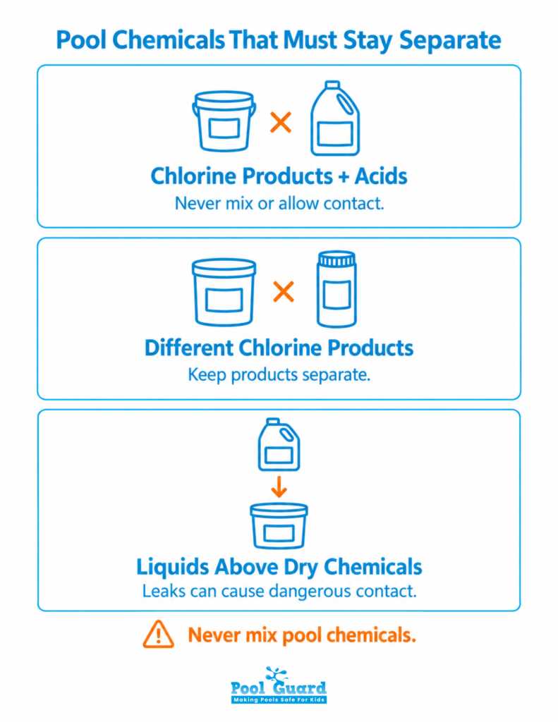 Pool Chemicals That Must Stay Separate - Infographic